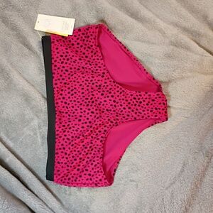 Pink and Black Polka Dot Swim Bottom